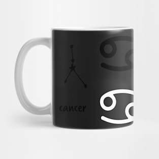 Cancer Star Sign Symbol and Constellation Sticker Pack Mug